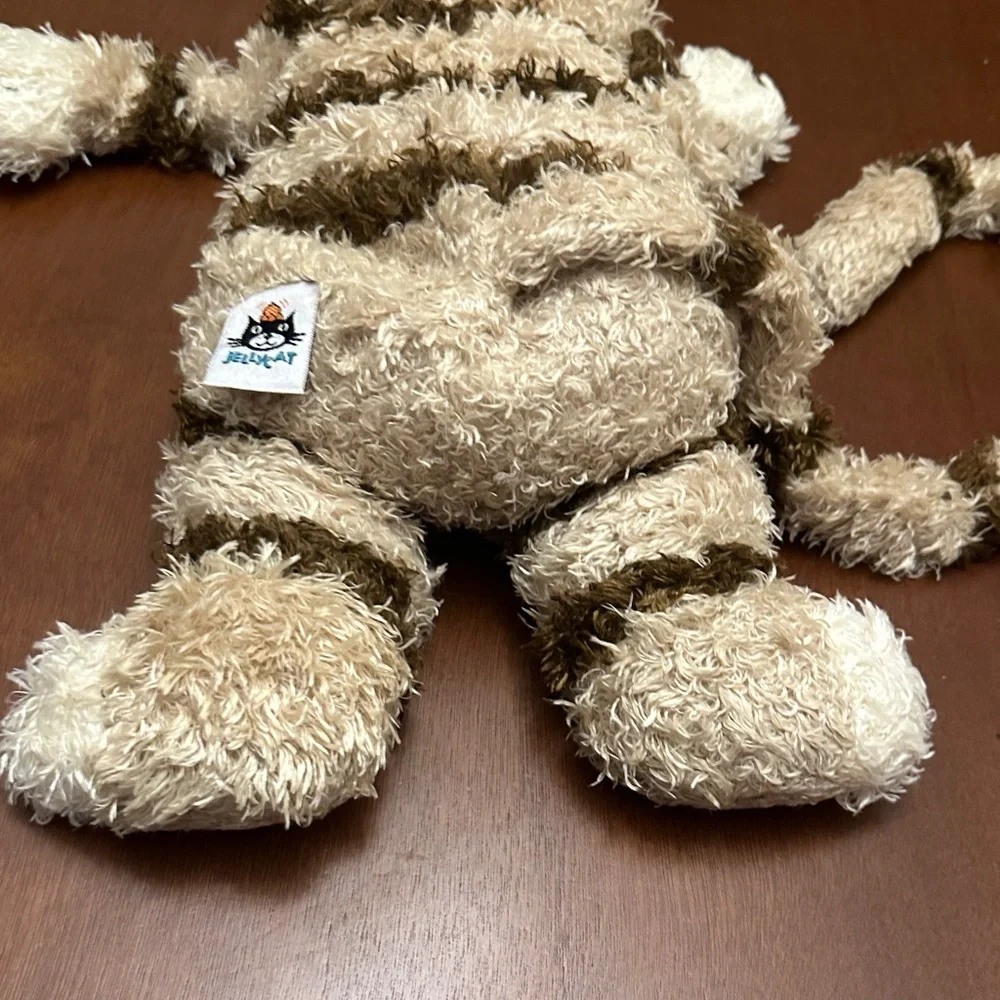 NEW Jellycat Medium Bunglie Kitten Cat Plush Cream & Brown Stripe - Picture 8 of 10